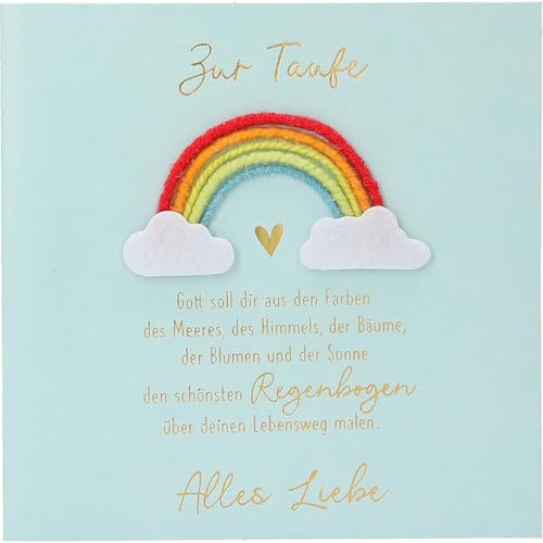Depesche 13593.56 Klappkarte Paper Love Glückwunsch-Karte zur Taufe, mit passendem Spruch und bunten Designs, ohne Innentext, Klappkarte inkl. Umschlag
