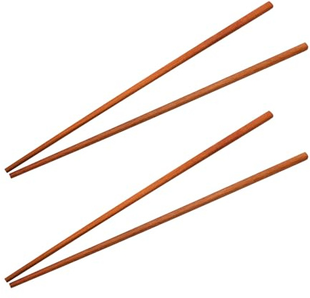 2 Paar Essstäbchen, 30cm Wiederverwendbare Holz-Küchenstäbchen, China Stäbchen, Lange Rutschfeste Essstäbchen für Küche Esszimmer