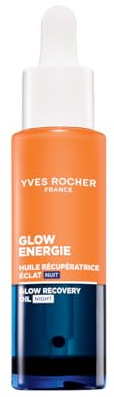 Yves Rocher Glow Énergie - Nachtöl - 30 ml | Feuchtigkeitspflege für die Nacht - Kapuzinerkresse & Melatonin-Effekt - Revitalisiert und glättet im Schlaf