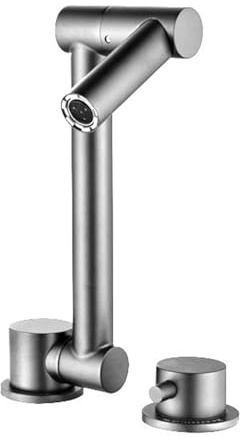 XJTNLB Vorfenster Küchenarmatur Gebürstet Küchenarmatur Fenster Klappbarer Wasserhahn 360° Drehbar Einhebelmischer Spüle