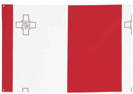 FDGBNM Bandiera di Malta vivace striscione per feste, 119,4 x 43,2 cm, resistente ai raggi UV, resistente allo sbiadimento, 4 occhielli, per interni ed esterni.