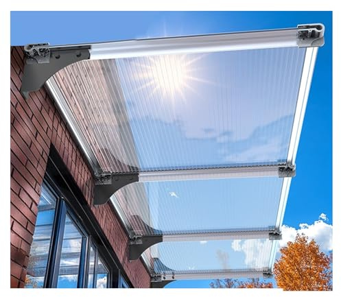 QWEASDF Window Awning Sun Shade Door Canopy, Patio Porch Awning Back Porch Garden Awnings, Uv Hail Rain Snow Protection Awnings Protection,5mm double-layer Hollow Sheet(100x100cm/39x39in)