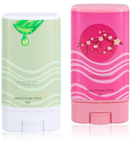 Barra de Cera para el Cabello 2 Piezas - Fijador de Peinado | Nutritivo con Cera de Abeja y Extracto de Aguacate - Hair Wax Stick para Mujer y Niños, Anti-Frizz y Portátil (Floral)