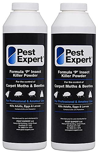 Pest Expert Formula 'P' Carpet Beetle Killer Powder XL 2 x 300g pack size (HSE approved and tested - professional strength product)