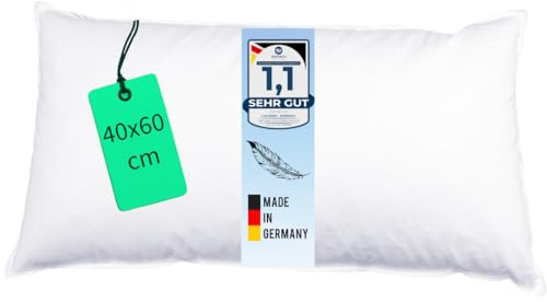 Luxusfeder Sofakissen 40x60 cm Daunen Füllung 500g - Bezug 100% Baumwolle - Daunenkissen - Kissenfüllung - Kisseninlett - Innenkissen - Öko-Tex