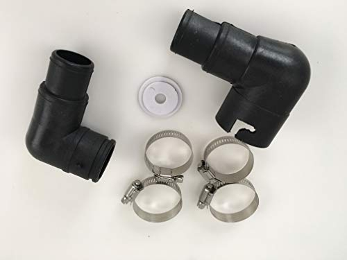 HST Anschlussset für Solarmatten von Poolheizungen I Erweiterbares Zubehörset für Solarheizungen I Winkelanschlüsse x2, Dichtungen x3 und Schlauchschellen x4 I Eckstücke für Solarpoolheizungen