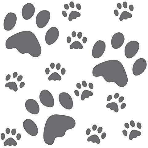 kleb-Drauf® | 13 Pfoten | Silber - matt | Wandtattoo Wandaufkleber Wandsticker Aufkleber Sticker | Wohnzimmer Schlafzimmer Kinderzimmer Küche Bad | Deko Wände Glas Fenster Tür Fliese