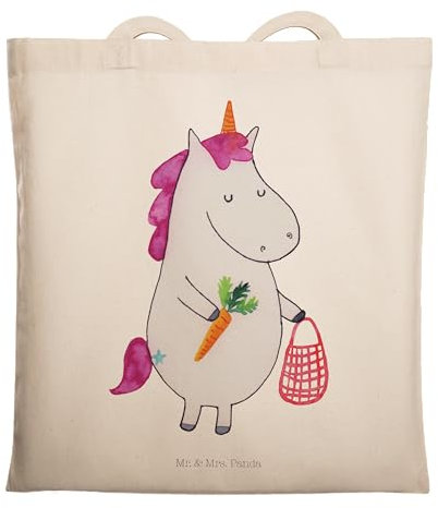 Mr. & Mrs. Panda umhängebeutel Einhorn Gemüse - Geschenk, Schultasche, Unicorn, Biomarkt, Wochenmarkt, Einhörner, Einkaufstasche, Tote Bag, Jutebeutel, Strandtasche, Tasche
