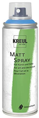 KREUL 76319 - Farbspray himmelblau, 200 ml, klassisch matte Sprühfarbe auf Wasserbasis hochpigmentiert und wasserfest styropofest für Innen und Außen