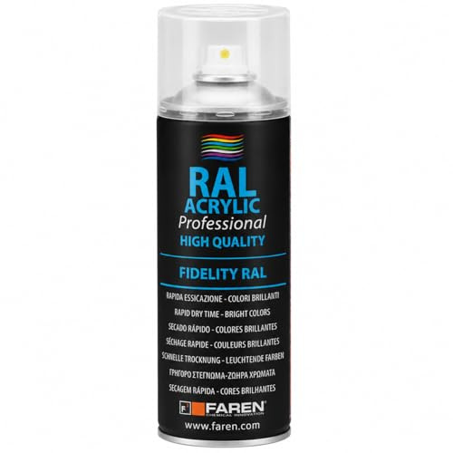 FAREN RAL ACRYLIC, Vernice spray Acrilica 100%, Smalto FIDELITY RAL, Colori Brillanti a Rapida Essiccazione, 400ml (1, RAL 8011 MARRONE NOCE)