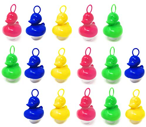 AMLI 16x Enten Angeln Pool Wasserspielzeug - Angelspiel Enten mit Öse & Gewicht | Kinder Spielzeug Entenangeln für Angeln mit Haken | OHNE Angel - Bunt im Set