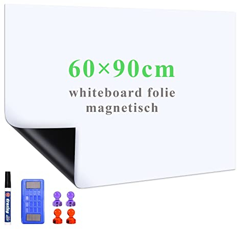 Lyzzxi Foglio Lavagna Cancellabile Bianca, 60 × 90cm Adesiva Lavagna Magnetica da parete, Pellicola per lavagna flessibile, per Educatori, Scuole Domestiche, Aule, Uffici