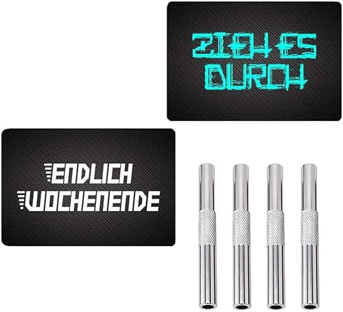 M&M Smartek Tubetti in alluminio & Finalmente fine settimana & ZIEH ES DURCH - Snuff Sniffer Snuffer per set da fiuto per tabacco da fiuto (versione 9)