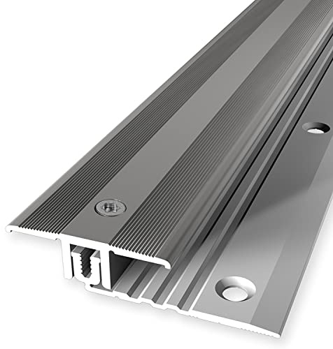 PROVISTON | Übergangsprofil | Laminatausgleich | Breite: 34 mm | Höhenausgleich: 6.5-16 mm | Länge: 900 mm | Aluminiumprofil | Edelstahloptik | 1 Stück