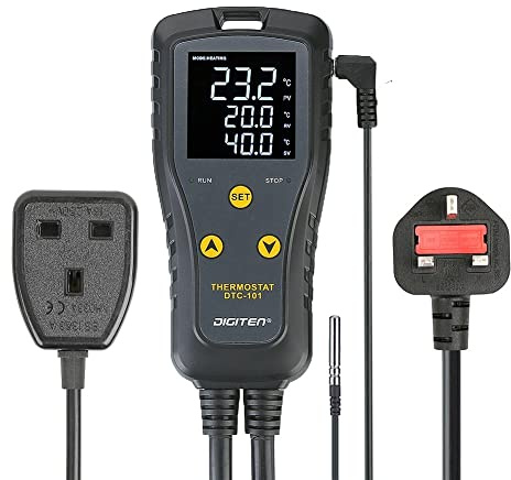 Digital Temperature Controller Simple Stage Thermostat Outlet Heating & Cooling Mode for Chest Freezer Refrigerator Homebrew Fermenter Greenhouse 10A