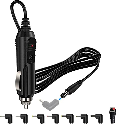 12V Car Charger, for Snailax Seat Cushion, DVD Player, Spectra S1 S2 Breast Pump, Speaker, DC 5.5x2.1mm with 8 Connectors and HQ8505 Charging Cable Universal 12 Volt car Adapter 6.6FT