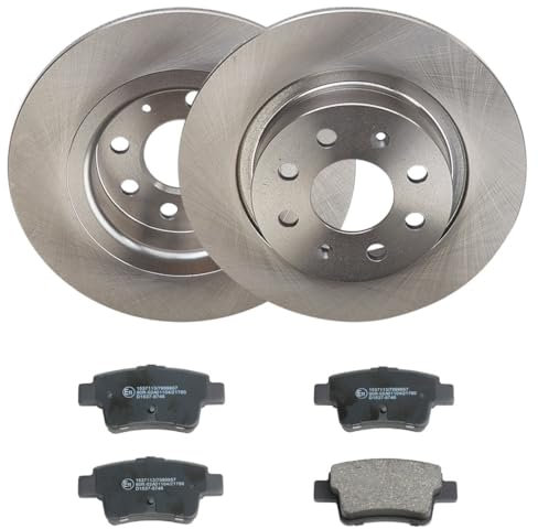 RIDEX 3405B3316 Kit dischi e pastiglie Assale posteriore con materiale di fissaggio con lamierino anticigolío pieno