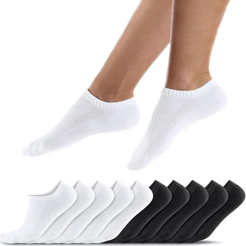 QINCAO Calzini sportivi Corti Uomo Donna 6/10 Paia, Cotone Traspirant