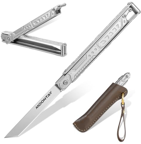 Moontay Slim Zweihandmesser Taschenmesser aus 440C Edelstahl Robust Klappmesser Outdoor Scharf EDC Messer Camping Wandern Geschenk für Männer