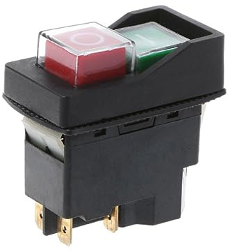 Kyaoayo KJD17 4 PIN, Elektromagnetischer Schalter, 250V-50/60Hz, 16(12) A, Wasserdichter Magnetischer Druck Knopf Schalter, IP55, Geeignet für Betonmischer, Fleischwolf Und Aufschnittmaschine.