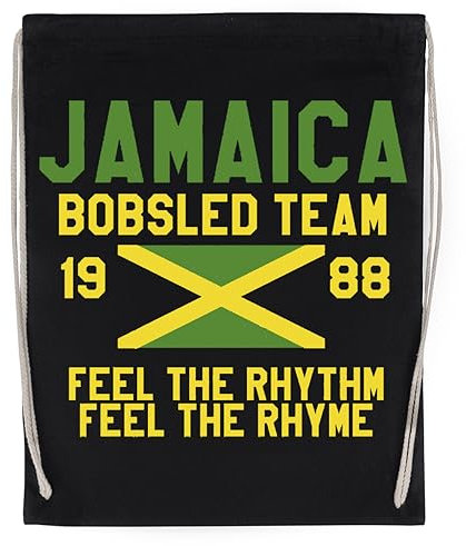 Jamaica Bobsled Team Schwarzer Wiederverwendbarer Sportsack Aus Baumwolle