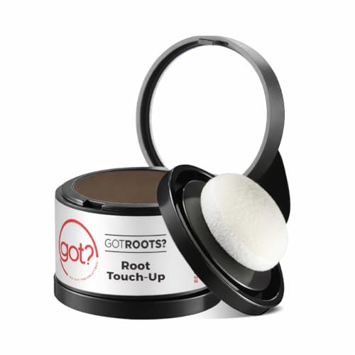 Got? Roots - Root Touch Up Kit for Dark Brown Hair - Temporary Thinning & Gray Cover, Brow Filler, and Pigment Infused Hairline Powder - 0.14 OZ Tub