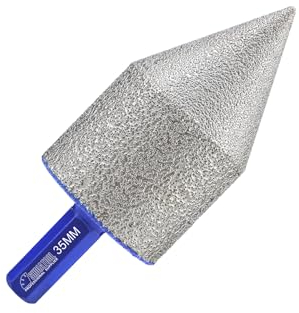 SHDIATOOL Diamant Fingerfräser 35mm Fasenbohrer Sechskantschaft Fasenfräser zum Schleifen Vergrößern Formen von bestehenden Löchern für Fliesen Porzellan Hartkeramik Marmor Stein