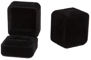 Gedosic Samt-Ringbox, Ohrring-Geschenk-Box/Schmuckschatulle für Hochzeit, Schmuck-Samtetui, kleine Größe (schwarz)