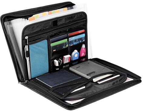 Belle Vous Feuerfeste Dokumententasche - Dokumentenaufbewahrungsbox für Zuhause - Abschließbare feuerfeste Dokumentenbox für A4 Dokumente - Feuerfeste Tasche - 12 Taschen