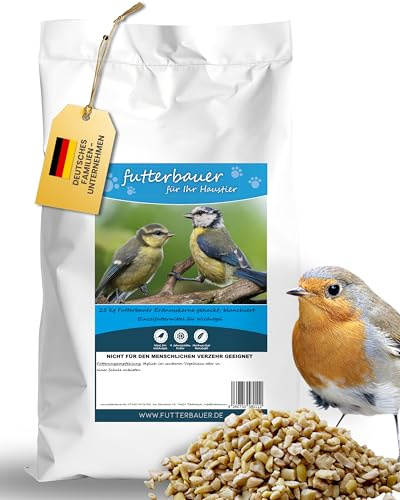 Futterbauer 25 kg Erdnüsse Erdnusskerne gehackt weiß blanchiert Erdnussbruch Vogelfutter
