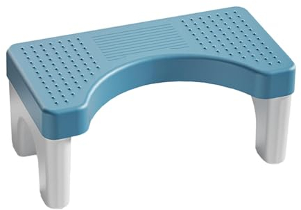 Zusammenklappbarer Toilettenhocker, WC-Hilfsstufe für ältere Menschen, Badezimmer, Erwachsene, Kinder, Blau, 39 x 22 x 16 cm