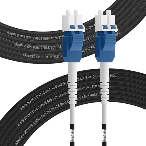 FLYPROFiber 20m OS2 LWL Câble patch en fibre optique monomode LC/UPC vers LC/UPC, 10 Go - Câble en fibre optique blindé Outdoor - Uniboot - Duplex 9/125um (10 m à 100 m) - 3 mm LSZH