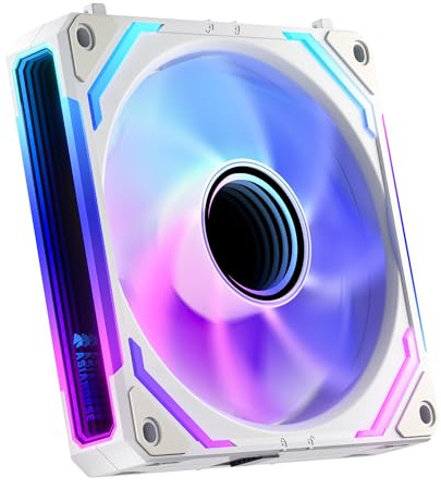 AsiaHorse COSMIQ ARGB Ventilador PC 120MM Reverse [1 Piezas] [FDB] Daisy Chain Ventilador RGB de 2000 RPM/68.5 CFM/2,05 MMH2O 5V 3 pines ARGB 12V 4pines PWM vida útil de 80000 horas