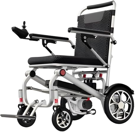 ByteTecpeak D03 Silver Faltbarer Elektrischer Rollstuhl, Aluminiumlegierung, 150kg Tragkraft, Ｅlektromagnetischen Bremssystem, 500W Motor, 20Ah Lithium-Akku, 30km Reichweite