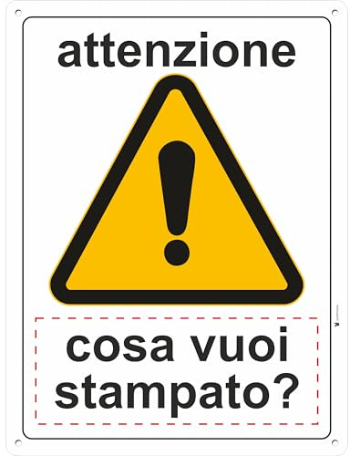 Pubblimania CARTELLO PERICOLO con PERSONALIZZAZIONE in Alluminio composito resiste all'esterno (Pericolo Personalizzato)
