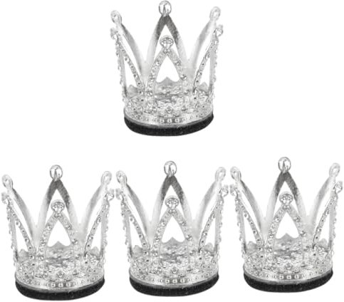 SOLUSTRE 4stücke Kronenhelm Dekoration Mit Strass Süße Krone Für Und Skihelme Abnehmbares Accessoire Einzigartiger Look Für Outdoor- Silberfarbig