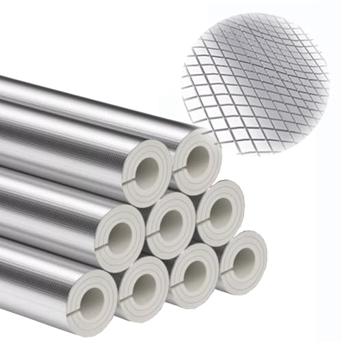 Rohrdämmung Isolierrohr mit Aluminiumfolie Kautschuk Weiß Schlauch Rohrisolierung für Schutzschlauch Heizungsrohr 100cm lang 30mm dick Wasserrohrisolierung(ID: 60mm(2-3/8))