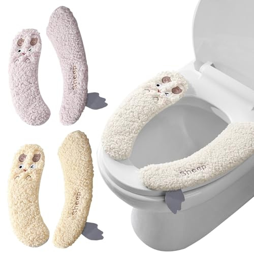 3 paia di coprisedili per WC morbido, 3 paia di coprisedili per WC in agnello, cuscino per sedile WC riutilizzabile, copri sedile per WC caldo