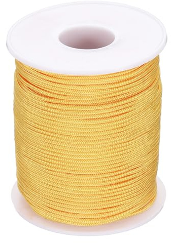 PATIKIL Nylon Cord 1.5mm x 55 Iarde Cordoncino Per Nodi Cinesi Giallo | Filo Di Nylon Intrecciato, Per Braccialetti, Per Creazione Di Gioielli, Collane, Tende A Ventaglio, Eoliche