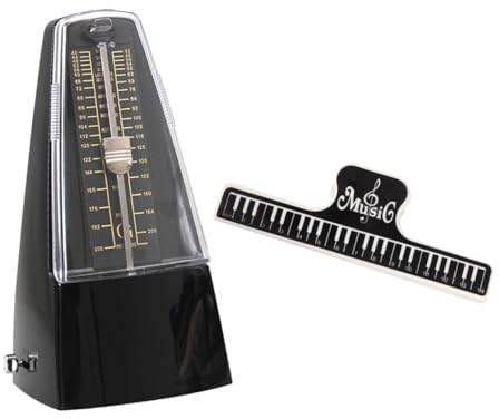 Universelles Klaviermetronom Mechanisch Schwarz 1satz für Gitarre und Piano | Abs und Metall, Notenblatt Clip Enthalten, Klassisches Design, für Einsteiger Beim Üben Zufällige Farbe
