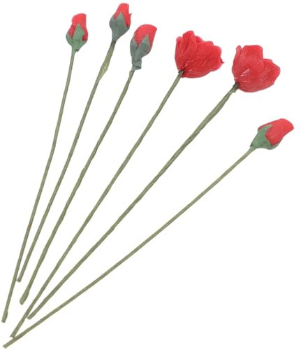 VALICLUD 1set Mini Rose Flower Adornments Simulation Decor for Dollhouse Models DIY Crafting Mixed Style Miniature Arrangements for Home Decoration and Creative Projects 6pcs