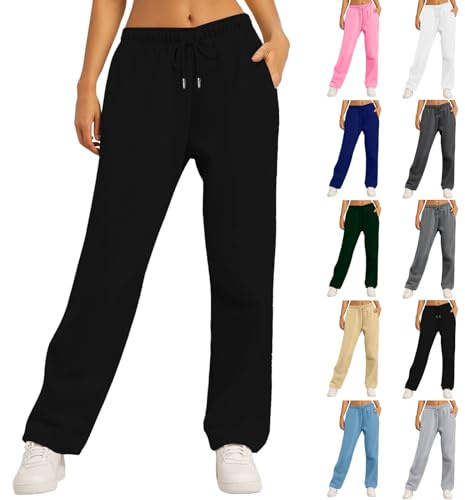 Jogging Femme Pantalon Baggy Sweatpants Mode Sport Pantalons de Survêtement Taille Haute Décontracté Pants Pantalon de Jogging Large Leg Automne Hiver 2025