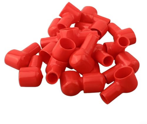 Capocorda isolante per terminali batteria, 20 pezzi, coperture protettive rosse per varie applicazioni, 12 x 20 mm