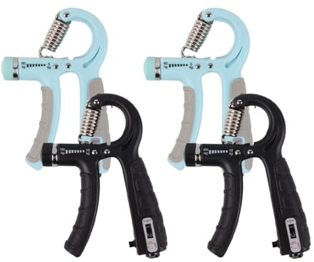 Kellegour Handtrainer Unterarmtrainer Set,4er Unterarmtrainer Griffkraft Trainer Set,Einstellbarer Handtrainer (10-100kg) und (5-60kg) mit Zählfunktion,für Handkraft,Schwarz und Blau