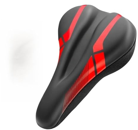 ROSSRORE Premium Gel Bike Seat Cushion Cover - Bicycle Saddle Cover for Men & Women, Spin & Road Bikes, Breathable & Waterproof Saddle Protector for Pain Relief, Indoor/Outdoor Use（11“x7”）