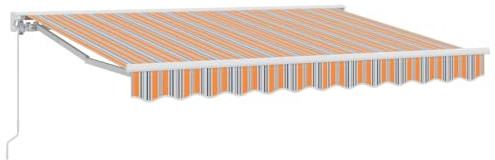vidaXL Toldo Retráctil Azul y Naranja 350 x 200 cm Aluminio y Tela, Toldo Semi-Cassette Moderno para jardín y terraza, Rectangular, diseño Flexible, fácil de Instalar y versátil