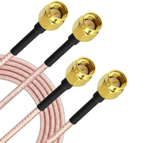 Superbat Cable SMA Alargador Antena WiFi RG316D 30cm Cable Extensión Macho a Macho 50 Ohm Doble Blindaje para Router 4G LTE Adaptador USB RTL-SDR Receptor ADS-B Dispositivos SDR (2 Piezas)