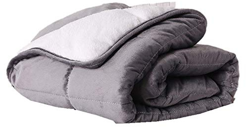 YCNLYSSR Manta de Gravedad, Manta Ponderada Twin - Manta Refrescante y Ponderada, Manta de Piel de Cordero de Color Sólido/Sueño Tranquilo, Edredones Resistentes, Gris, 120 cm x 180 cm (6,8 kg)