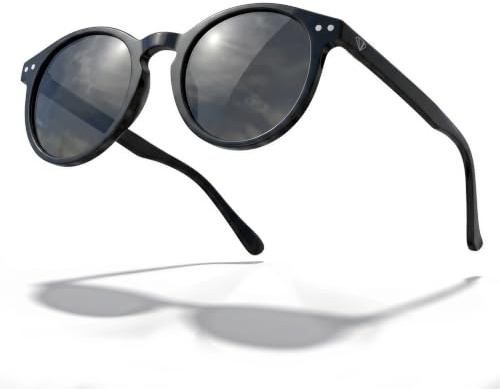 CREYESTAL Occhiali da Sole Polarizzati con Antiriflesso, Stile Iconico e Intramontabile, Nero Traslucido, Leggeri e Comodi, Protezione 100% UV400