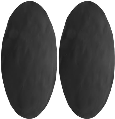 Veemoon Lot de 2 Tapis de Barbecue Ronds en PTFE Antiadhésifs 40 CM Noirs Réutilisables et Légers Accessoires pour Barbecue pour Griller Légumes et Brochettes sans